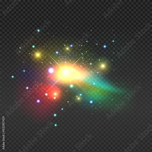 Vibrant Cosmic Explosion with Colorful Light Effects