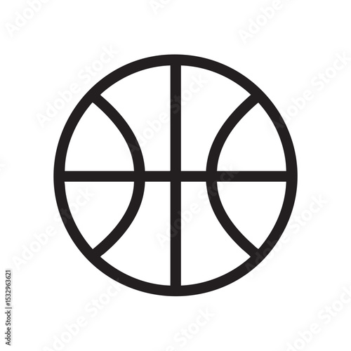 Basketball symbol for sports design, branding, and education