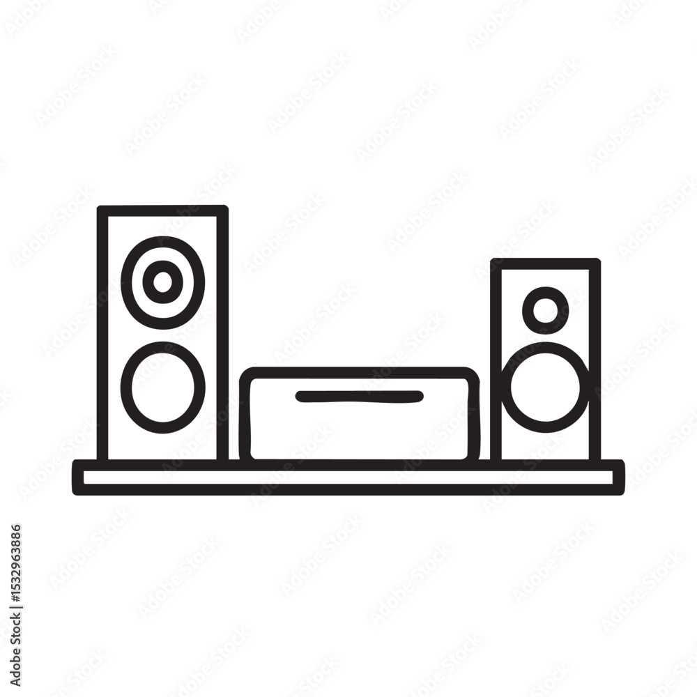 Home audio system design for music lovers and parties vector illustration Home audio system design for music lovers and parties vector illustration