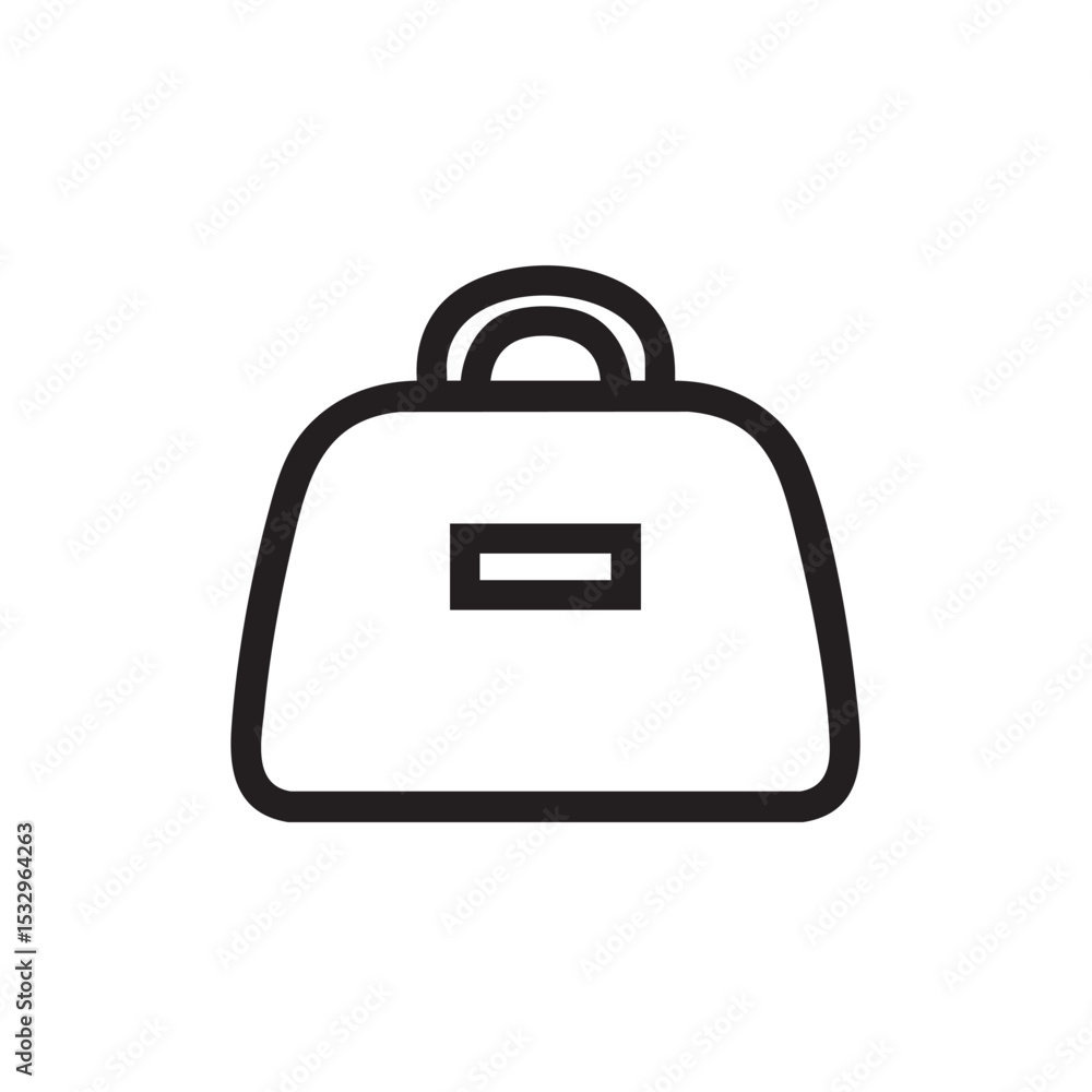 Simple black outline bag design for travel accessories or storage vector illustration Simple black outline bag design for travel accessories or storage vector illustration