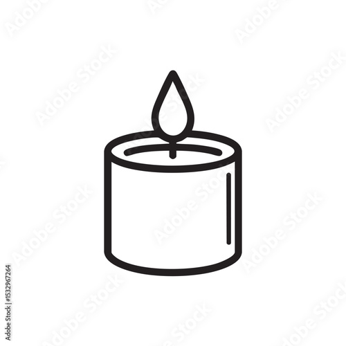 Minimalist candle design for ambiance and relaxation decor vector illustration