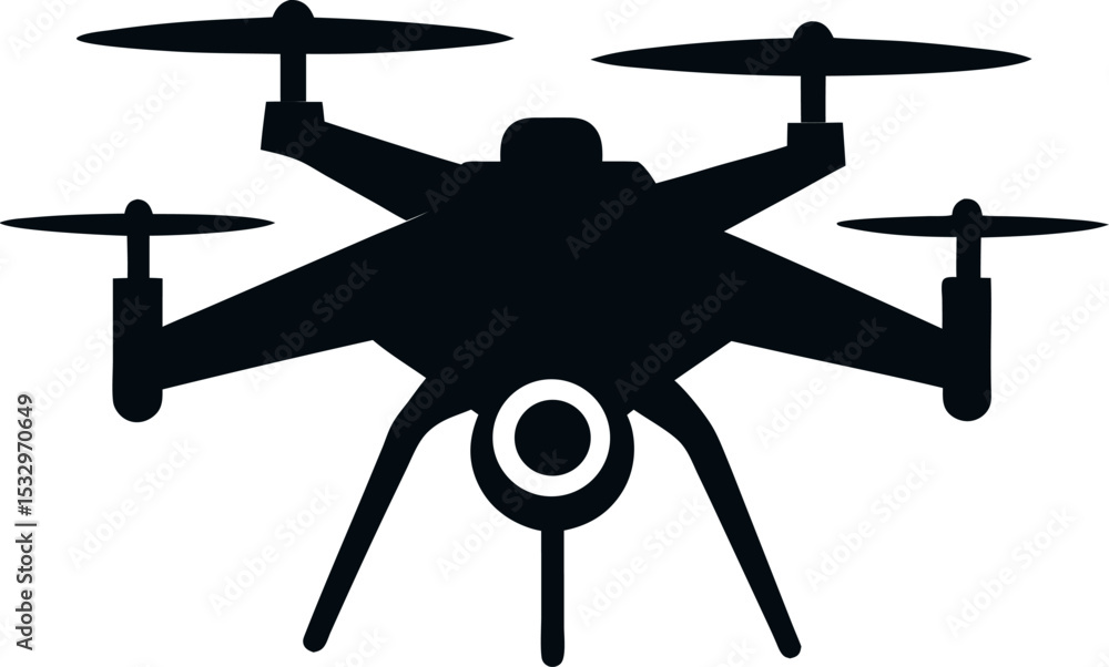 Naklejka premium vector illustration of silhouette drone