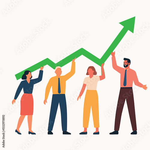 vector of workers lifting the graph up
