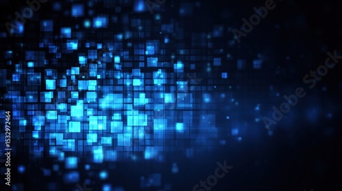 Wallpaper Mural Pixelated Blue Background with Digital Technology Elements Torontodigital.ca