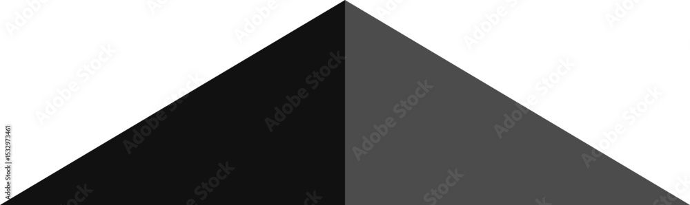 Fototapeta premium obtuse isosceles triangle very short two parts with specific geometric features.