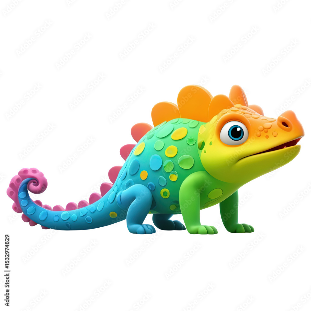 Fototapeta premium Vibrant, colorful dinosaur!