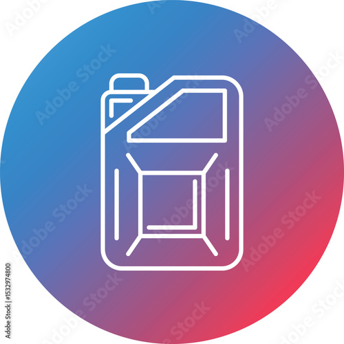 Jerrycan Line Gradient Circle Background Icon