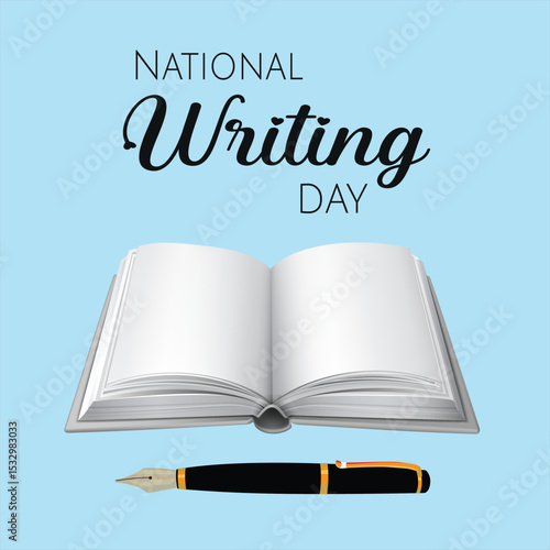 National Writing Day concept for Poster, banner, card, background Vector illustration design 