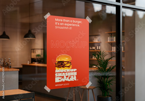 Poster Hanging Mockup with Shop Background