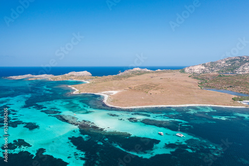 Aerial view from Asinara island, Stintino, Sassari, Sardinia, Italy