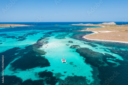 Aerial view from Asinara island, Stintino, Sassari, Sardinia, Italy