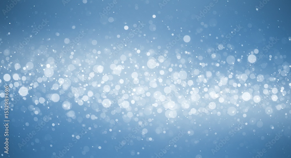 Fototapeta premium Sparkling light bokeh on soft blue background for festive designs