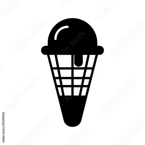 Ice cream cone icon isolated. Modern sweet vanilla desert sign. vector illustration on white background
