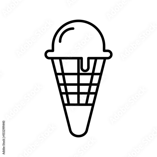 Ice cream cone icon isolated. Modern sweet vanilla desert sign. vector illustration on white background
