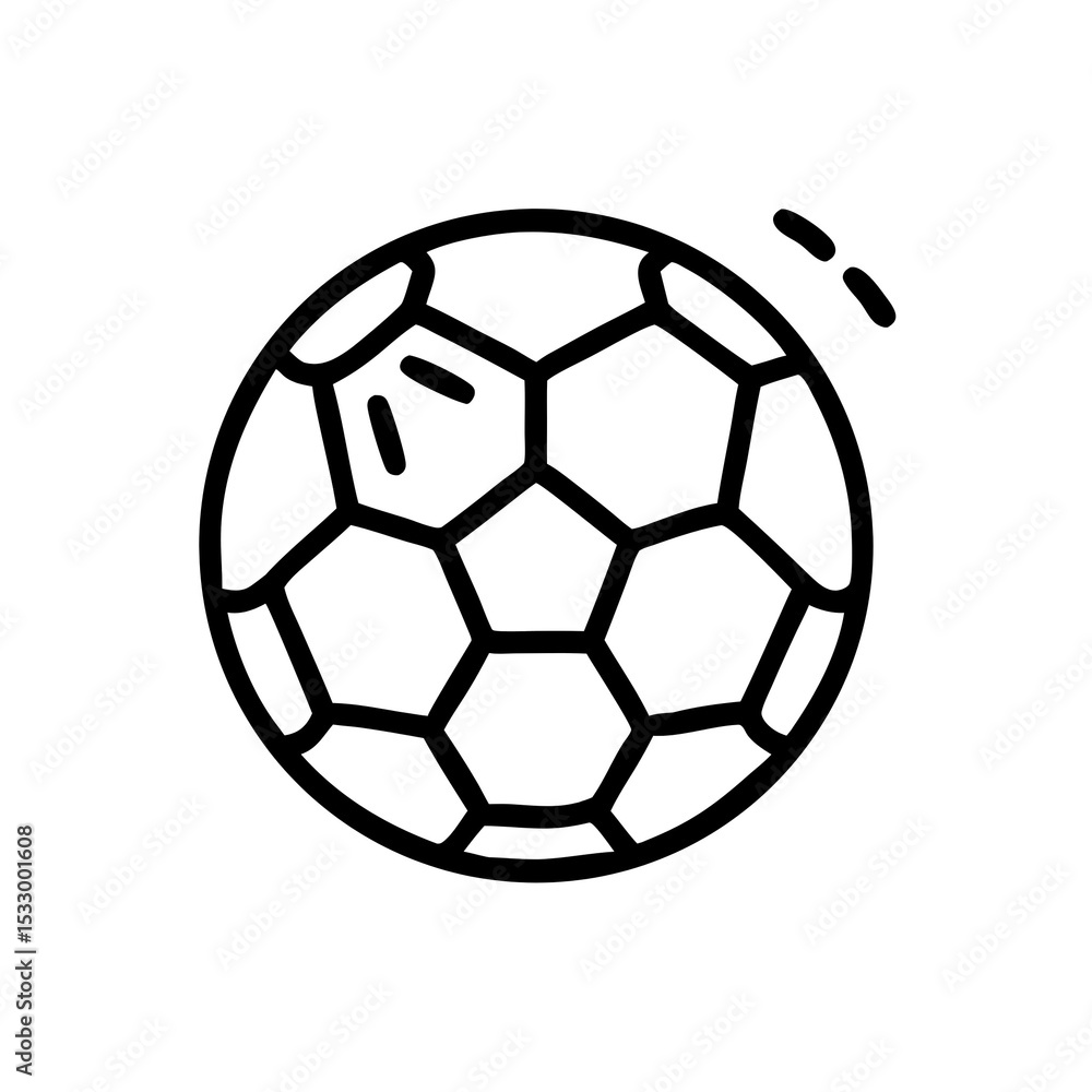 Fototapeta premium Soccer ball bouncing in a minimalist line drawing style 