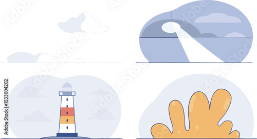Vector illustration design of a space shuttle launch with a summer sky and sun, perfect for business or holiday cards
