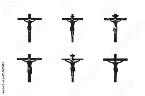jesus christ crucifixion vector art silhouette