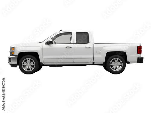 white truck isolated on white
