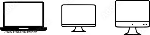 Vector Illustration of Various Computer Monitors 