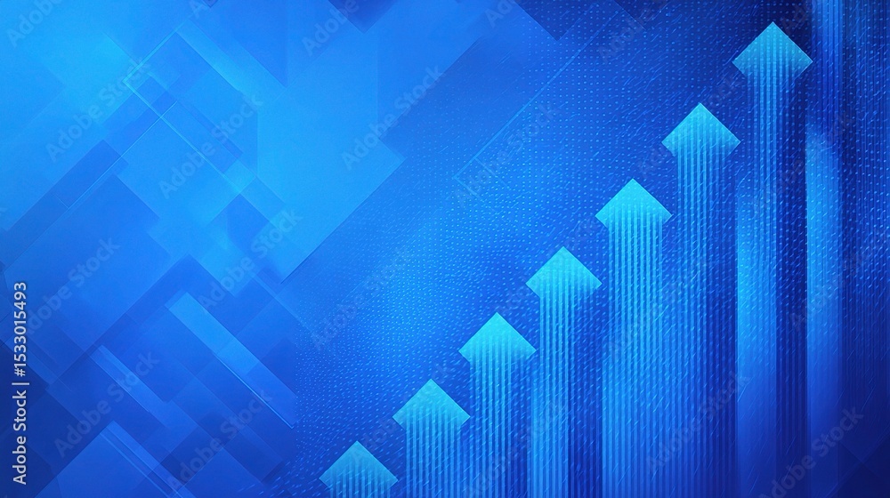 Fototapeta premium Dynamic Blue Background with 3D Arrows in Abstract Style