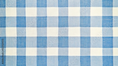 Blue and white gingham fabric texture