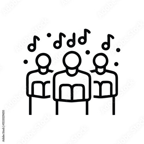 Three people singing in a choir musical group harmony