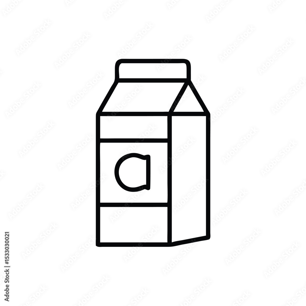 Milk carton outline icon dairy product beverage packaging design Milk carton outline icon dairy product beverage packaging design