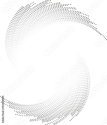 Two long beams of rays with dotted lines tapering towards the center, forming a vortex.