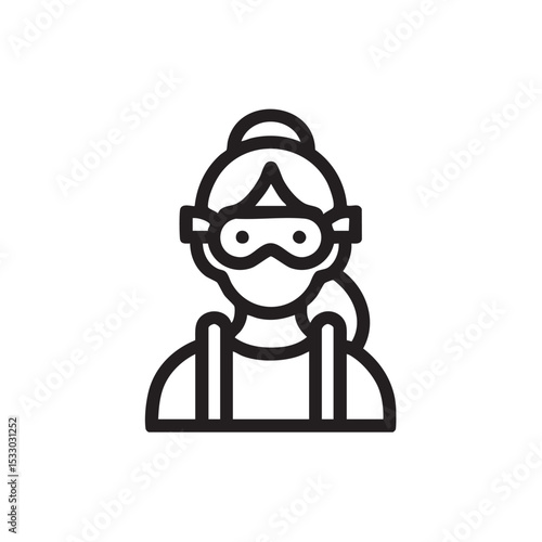 Medical professional in protective gear demonstrating safety protocols vector illustration