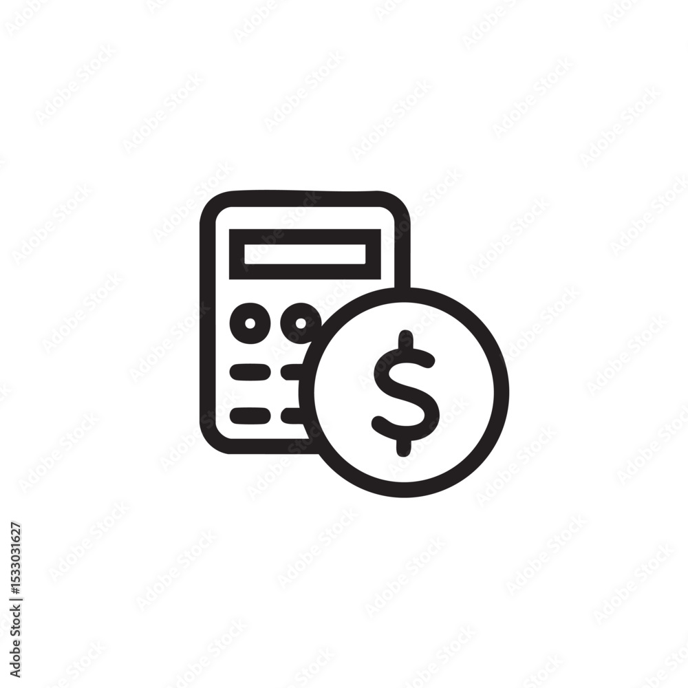Financial calculation tool with dollar symbol for budgeting ideas vector illustration Financial calculation tool with dollar symbol for budgeting ideas vector illustration