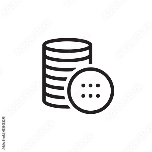 Coins and a single chip as symbols of gambling and finance vector illustration