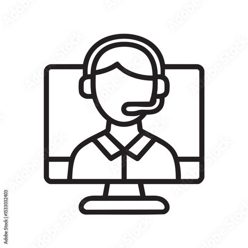 Online customer support agent assisting clients at home office vector illustration