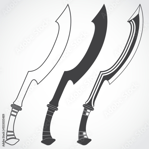 egypt sword khopesh silhouette set