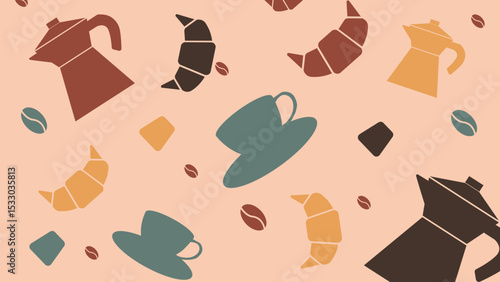 Espresso Cups and Moka Pots Background