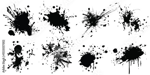 ink blots and splats. detailed ink splats Hyperrealistic Highly Detailed Isolated On Transparent Background	
