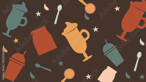 Milkshakes and Coffee Spoons Background