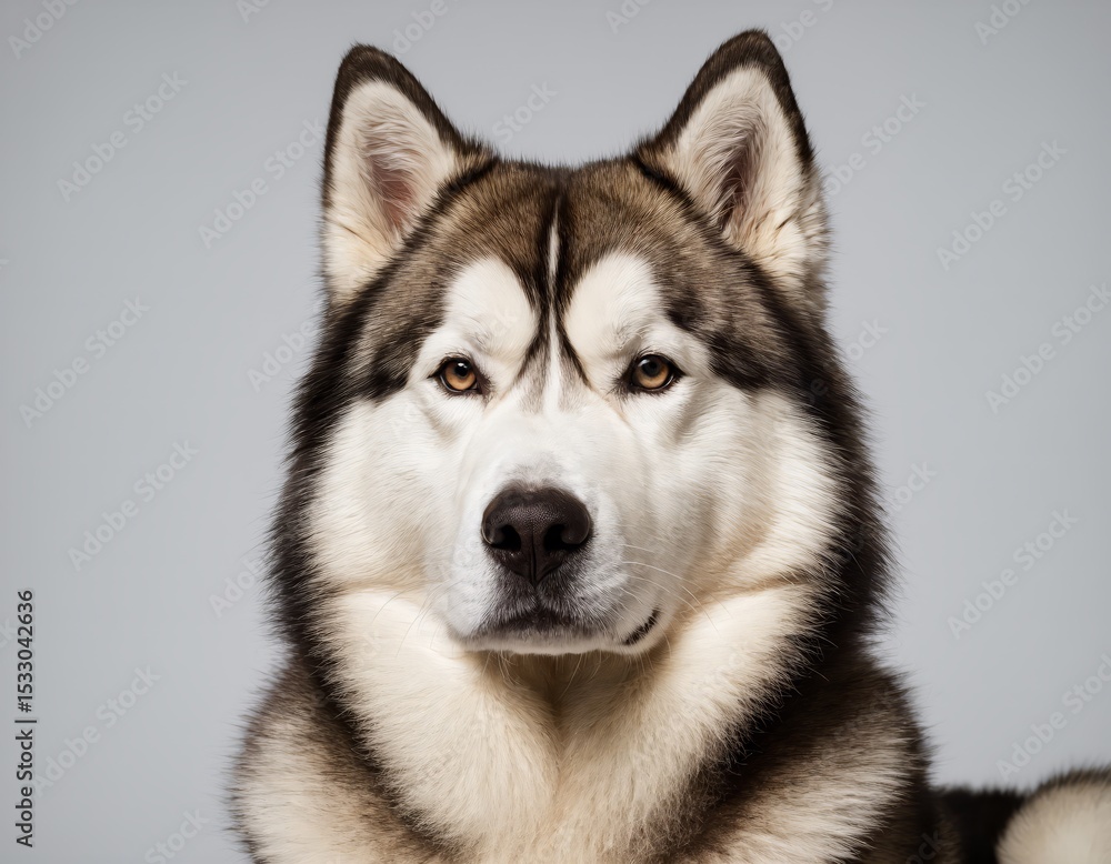 Winter Guardian: Husky with Heterochromatic Eyes and Frosty Vibes Winter Guardian: Husky with Heterochromatic Eyes and Frosty Vibes