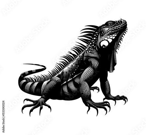 silhouette of iguana reptile (artwork 1)