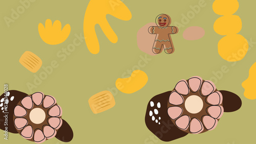 Chocolate and biscuit sweets mix background
