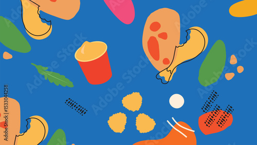 Crispy Chicken and Ketchup Background