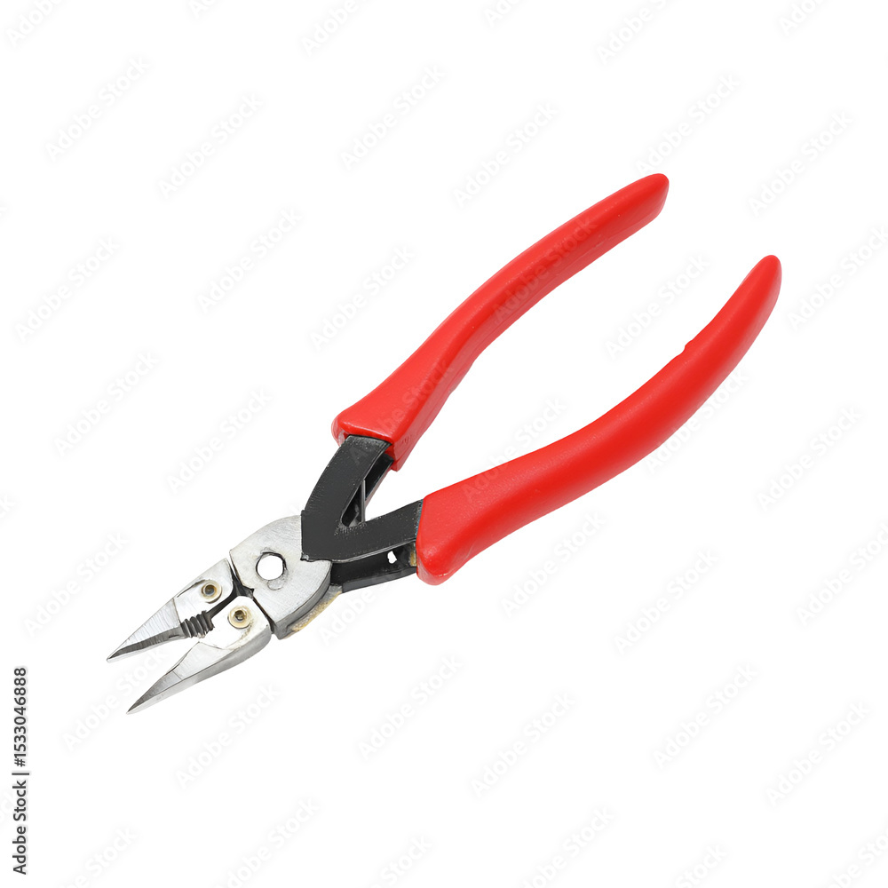 Precision Needle-Nose Plier with Red Handle | Hand Tool for Electrical and Craft Work Isolated on Transparent Background Precision Needle-Nose Plier with Red Handle | Hand Tool for Electrical and Craft Work Isolated on Transparent Background