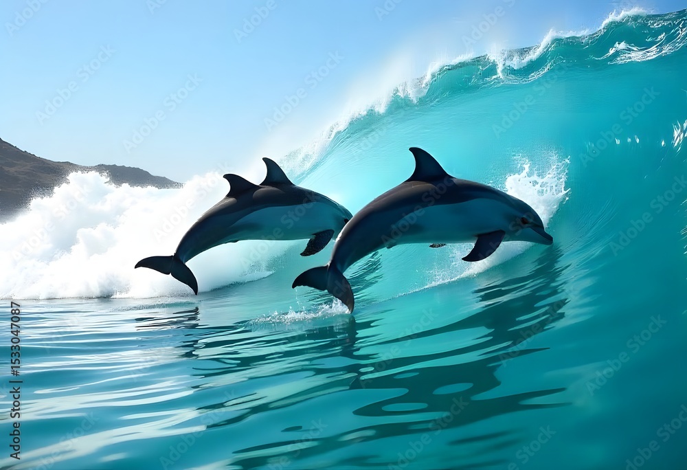 Fototapeta premium dolphin jumping out of water
