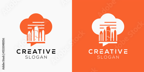 Recipe philadelphia logo design templates. Modern isolated Chef with Skyline philadelphia city symbols for restaurant and food