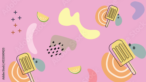 Strawberry Cream Ice Background