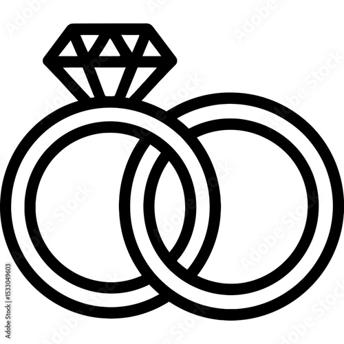 Minimalist wedding rings icon design