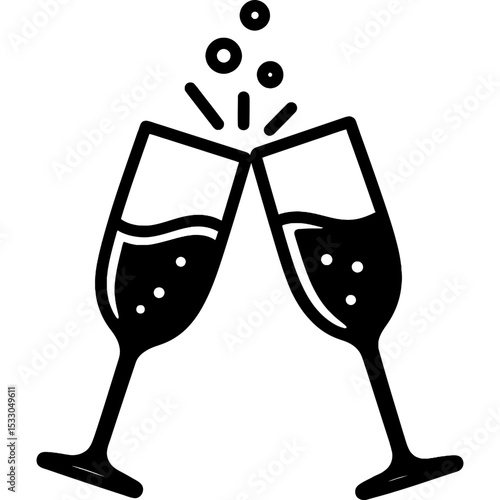 Minimal vector design of toasting flutes