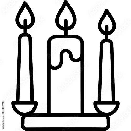 Unity candle with taper candles icon