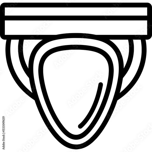 Groin protector cup icon in vector style