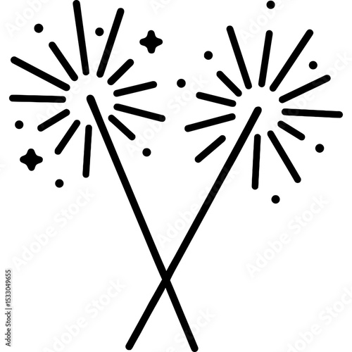 Minimalist wedding sparklers icon design