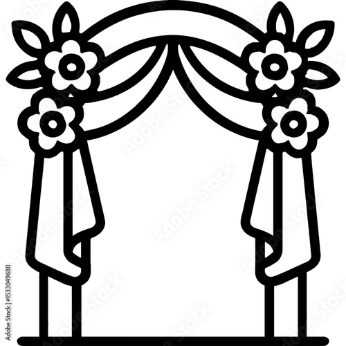 Iconic wedding arch with floral details